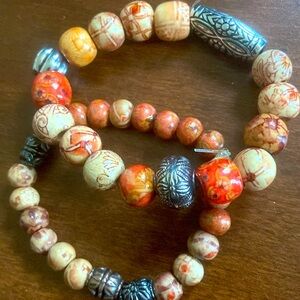 Wooden beaded bracelets